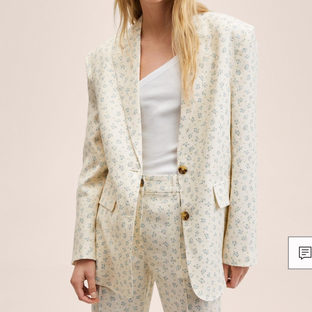 🆕 MANGO 100% LINEN OVERSIZED BLAZER.